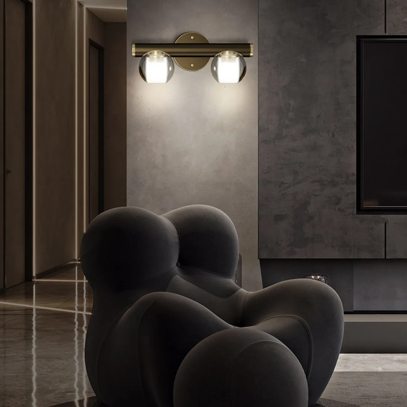 Настенный светильник ILIANA WALL A Brass Black от ImperiumLoft