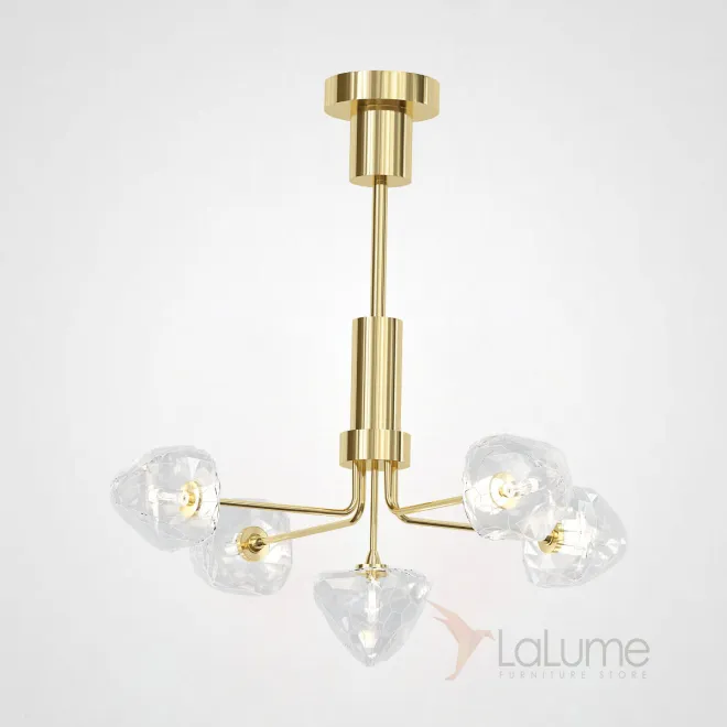 Люстра на штанге ICE 5 lamps Gold от ImperiumLoft