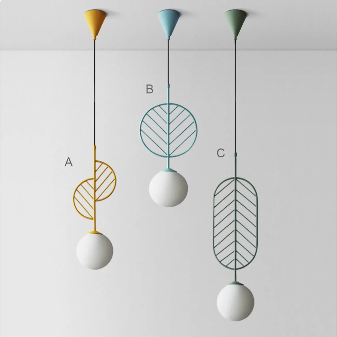 Подвесной светильник LEAF B Чёрный от ImperiumLoft