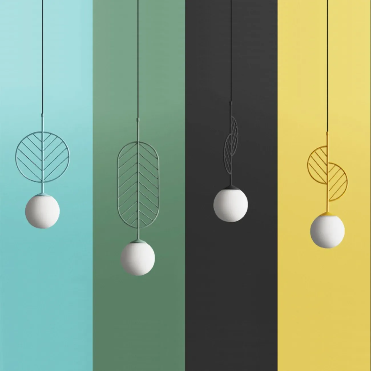 Подвесной светильник LEAF B Чёрный от ImperiumLoft