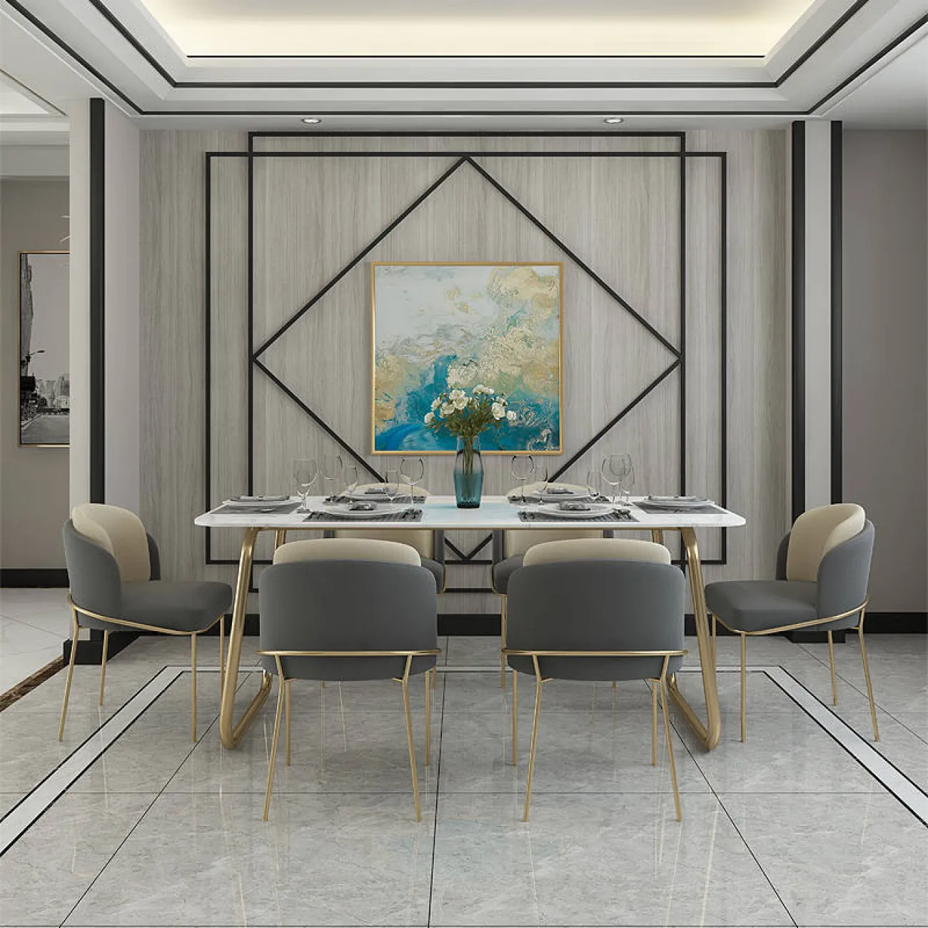 Дизайнерский обеденный стол - LaLume-AZ00398