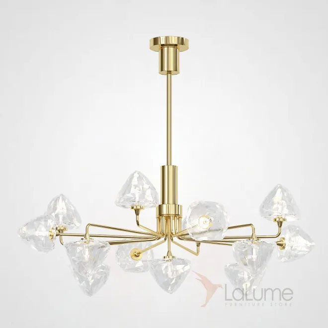 Люстра на штанге ICE 13 lamps Gold от ImperiumLoft
