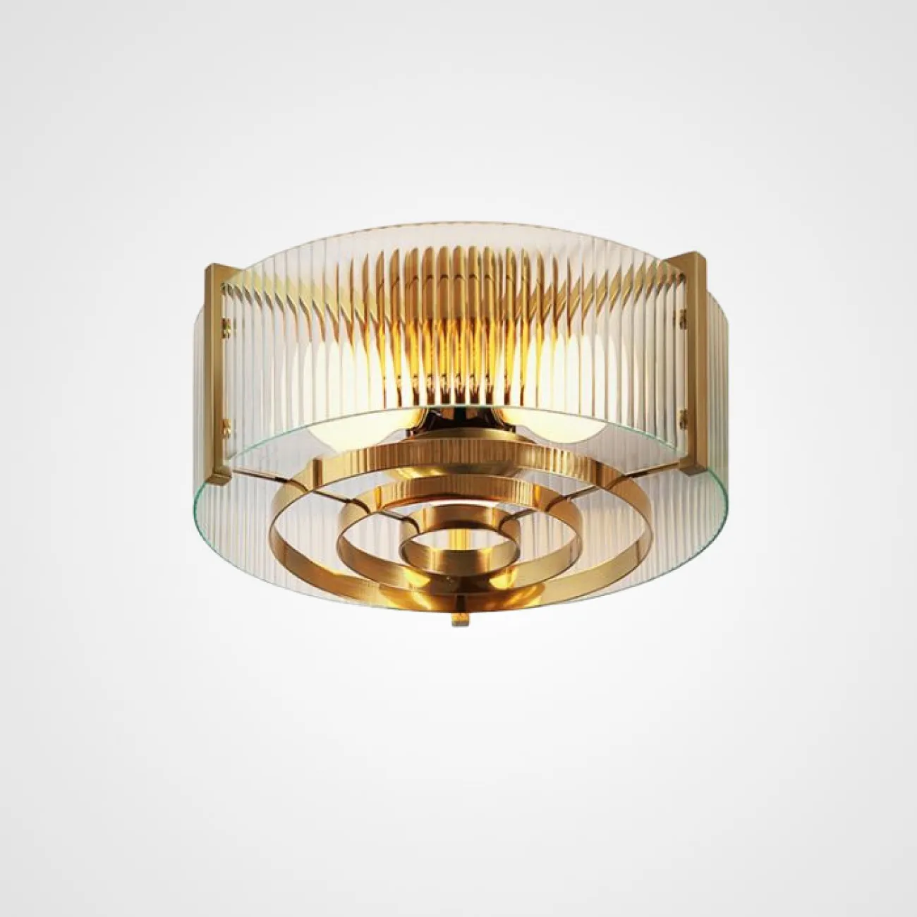 Потолочная люстра из рельефного стекла LUSSA D48 от ImperiumLoft