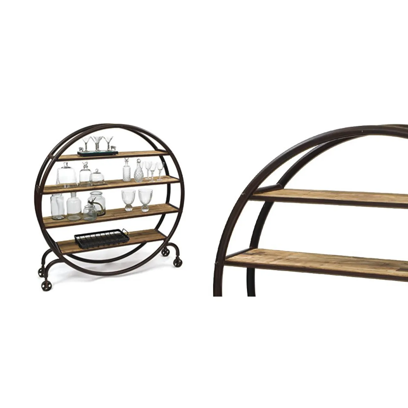 Стеллаж Industrial Metal Round Bookshelf от LaLume