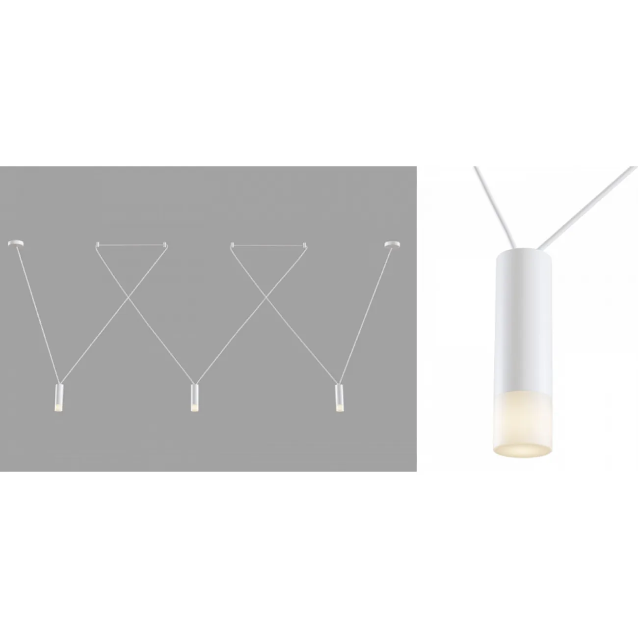 Wireflow LED Black Suspension lam 3 патрона designed by Jordi Vilardell