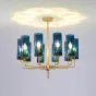 Люстра Hans-Agne Jakobsson Brass & Blue Glass Tube Chandelier Hans-Agne Jakobsson in 1970 8 Коричневый от ImperiumLoft