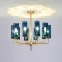 Люстра Hans-Agne Jakobsson Brass & Blue Glass Tube Chandelier Hans-Agne Jakobsson in 1970 15 Синий от ImperiumLoft