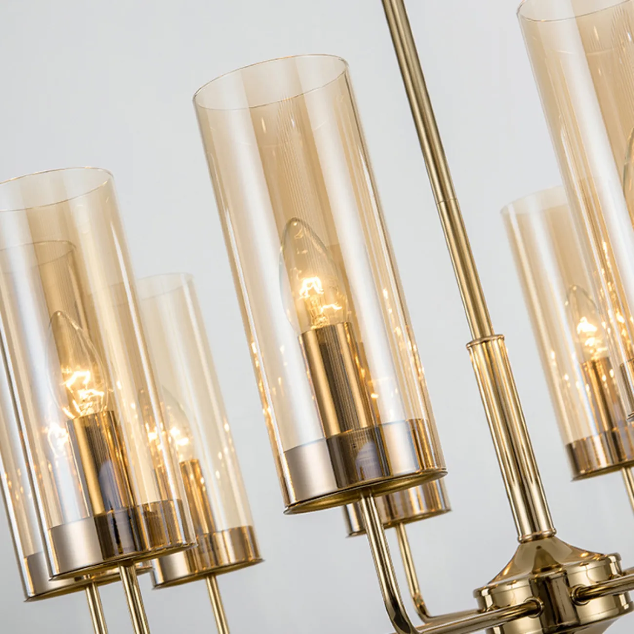 Люстра Hans-Agne Jakobsson Brass & Blue Glass Tube Chandelier Hans-Agne Jakobsson in 1970 8 Коричневый от ImperiumLoft