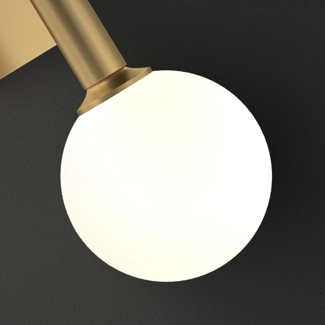 Настенный светодиодный светильник с цилиндрическим и шарообразным плафоном на одном вертикальном кронштейне HELGA