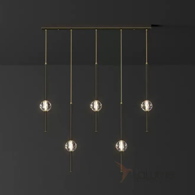 Готовая комбинация подвесных светодиодных светильников с хрустальными шарообразными плафонами SOCRATES COMBO L80 Black