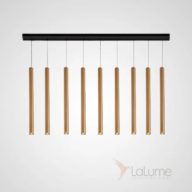 Готовая комбинация подвесных светодиодных светильников с трубчатыми плафонами оттенка латунь HARDER COMBO A L9 H60