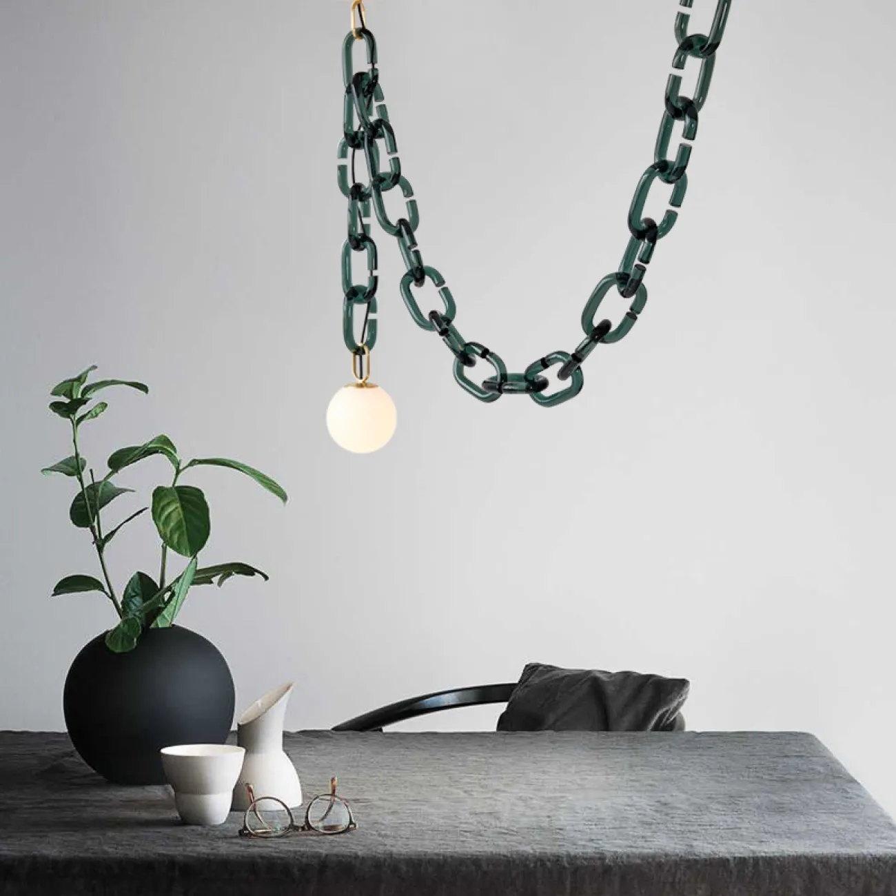 Подвесной светильник CHAIN 2 green от ImperiumLoft