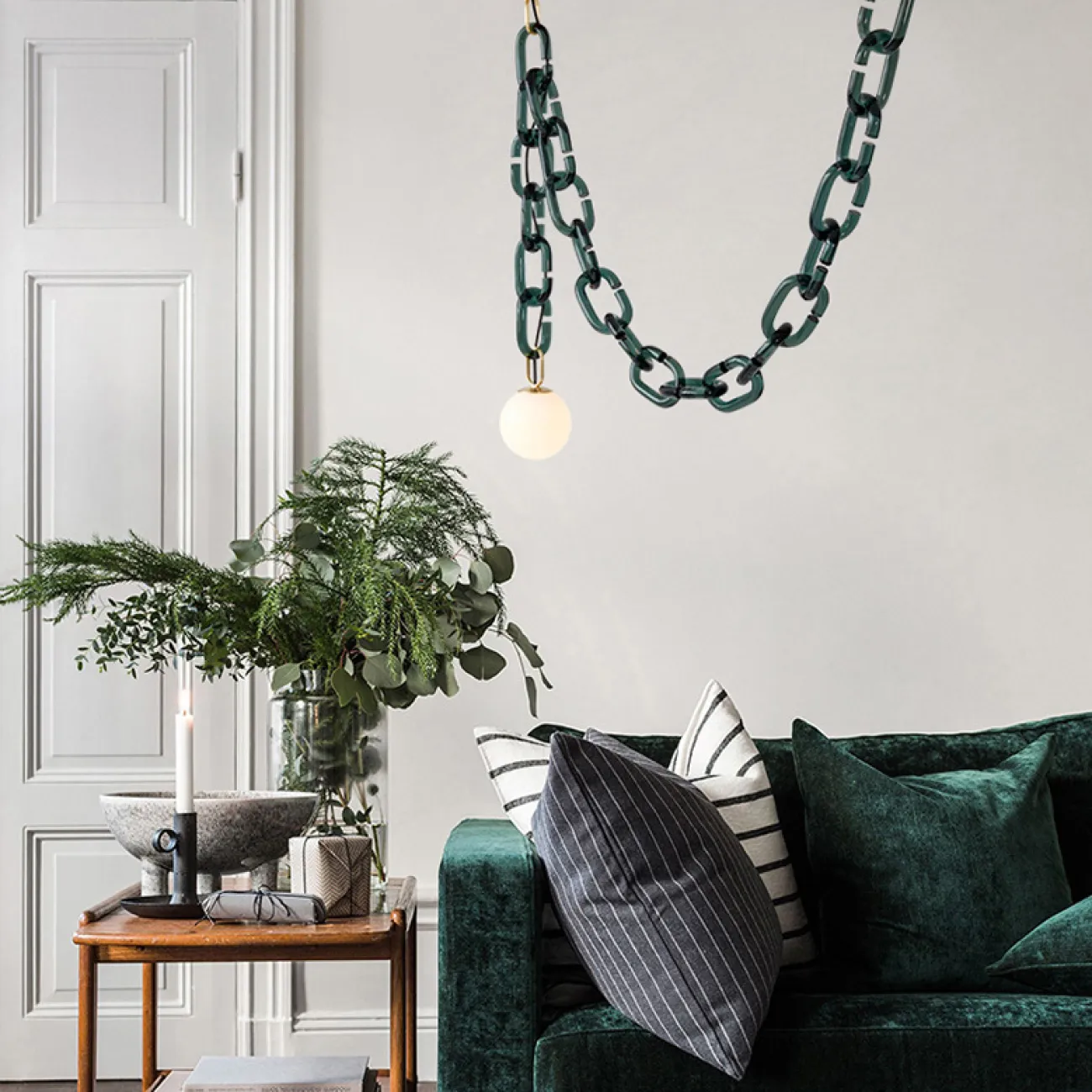 Подвесной светильник CHAIN 2 green от ImperiumLoft