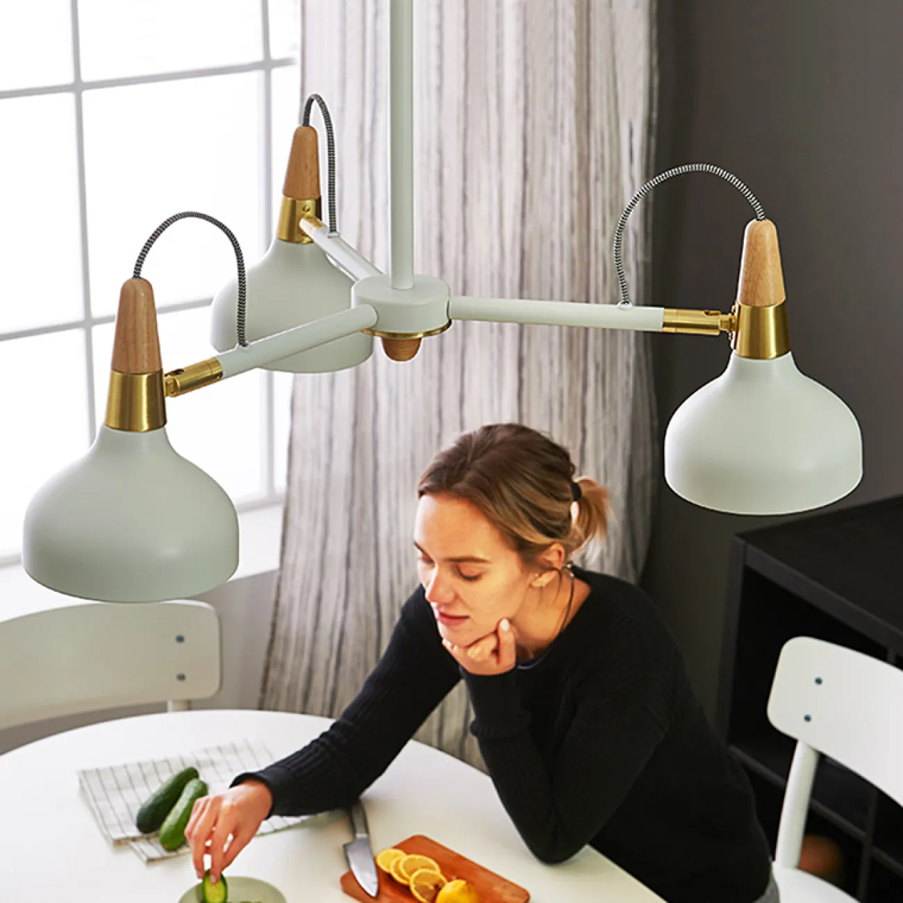 Люстра на штанге OPLAND A 5 lamps White от ImperiumLoft