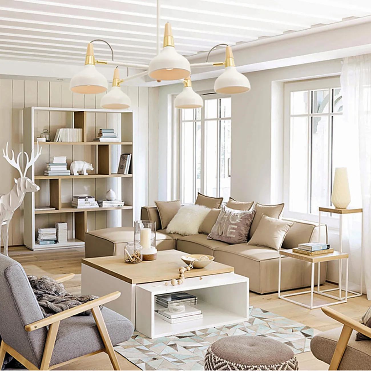 Люстра на штанге OPLAND A 8 lamps Blue от ImperiumLoft