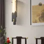 Серия настенных светодиодных светильников с прямоугольным плафоном из цельной мраморной пластины и горным орнаментом SHARI B