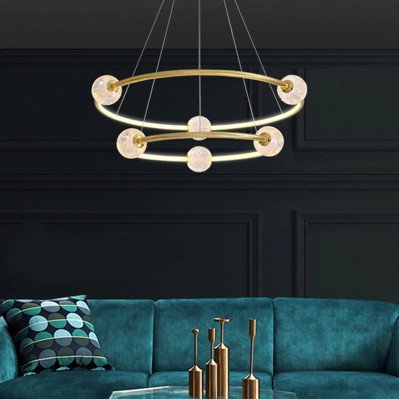 Подвесная люстра STORMS CH D68 Gold от ImperiumLoft