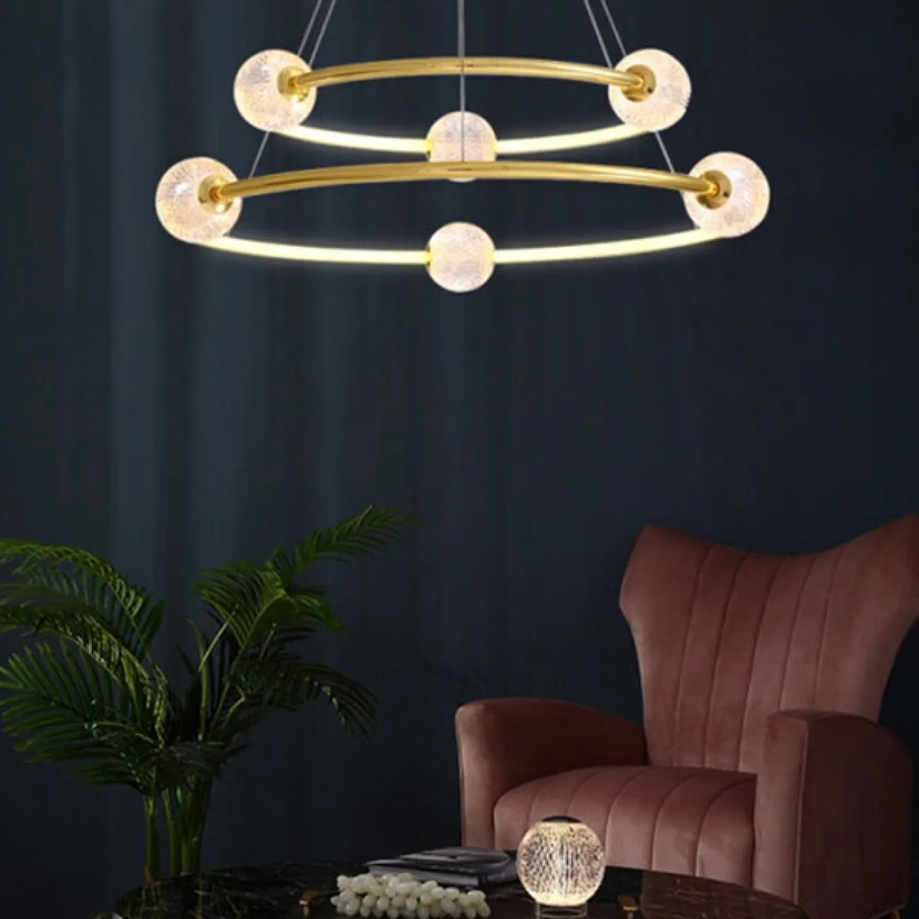 Подвесная люстра STORMS CH D68 Gold от ImperiumLoft