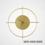 Серия настенных светодиодных светильников в виде композиции металлического кольца и диска с часовым механизмом NINNA Brass Трехцветный свет