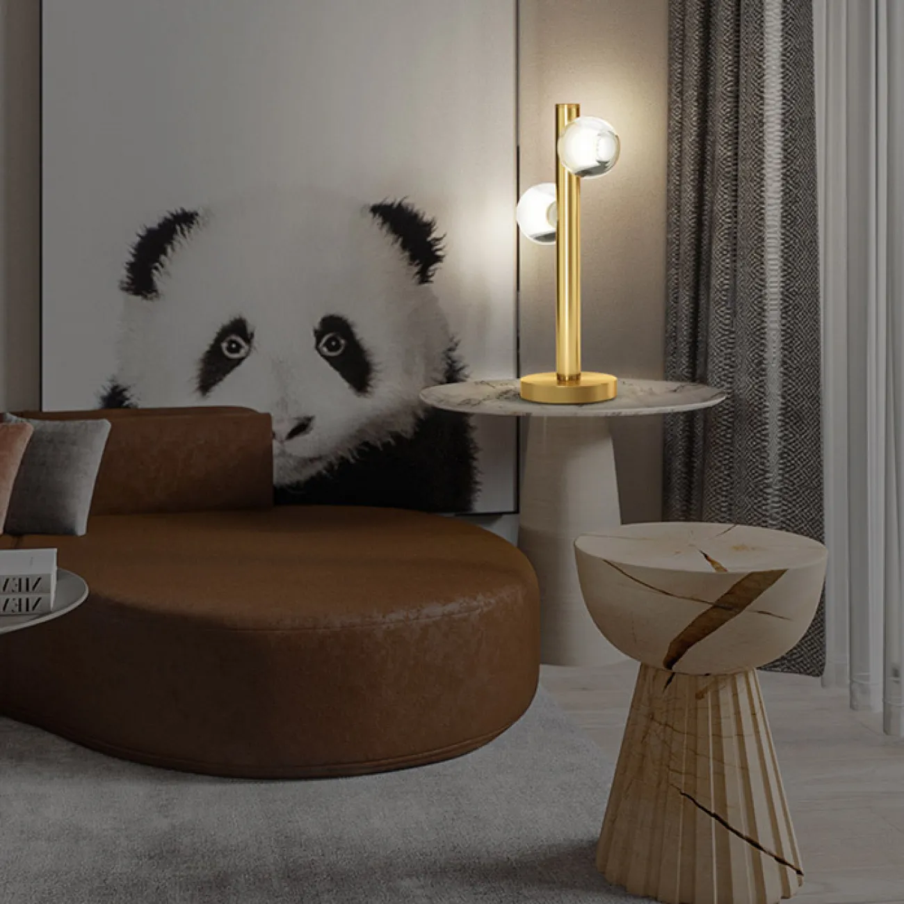 Настольная лампа ILIANA TAB Brass Black от ImperiumLoft