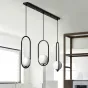 Подвесной светильник HOOP-TRIO Черный, Эллипс S+L+S, Планка от ImperiumLoft