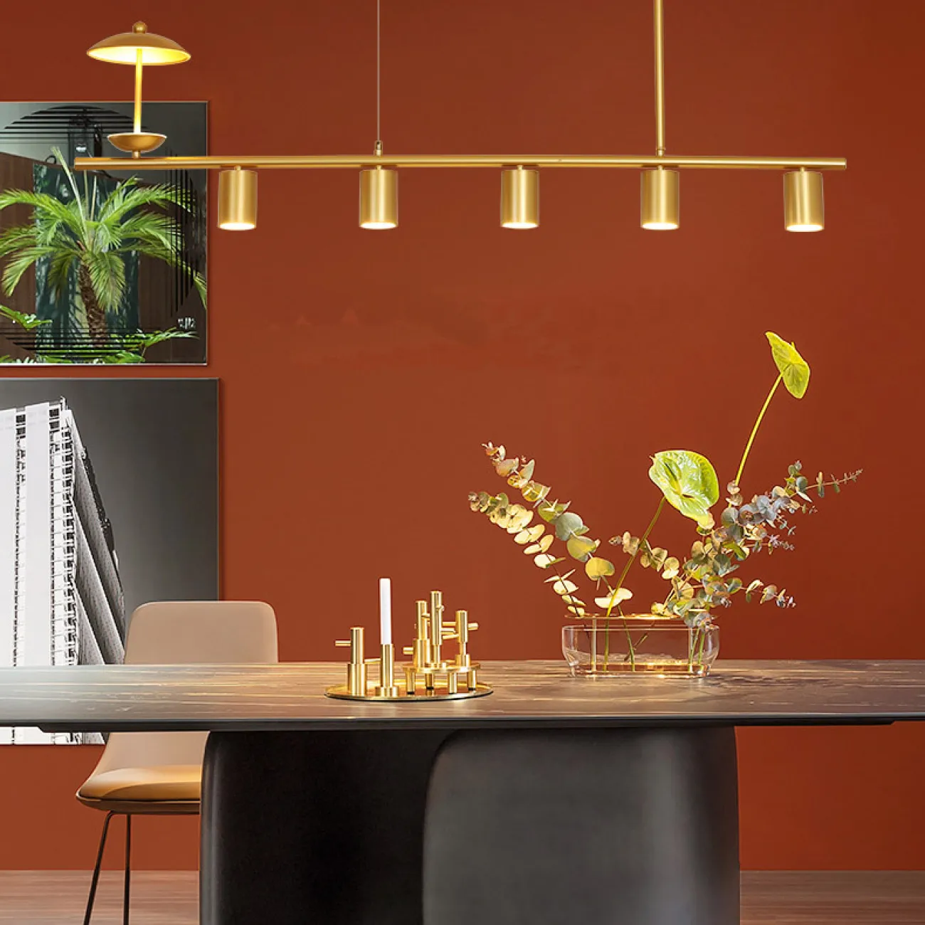 Подвесной светильник HETLEY L120 Gold Black от ImperiumLoft