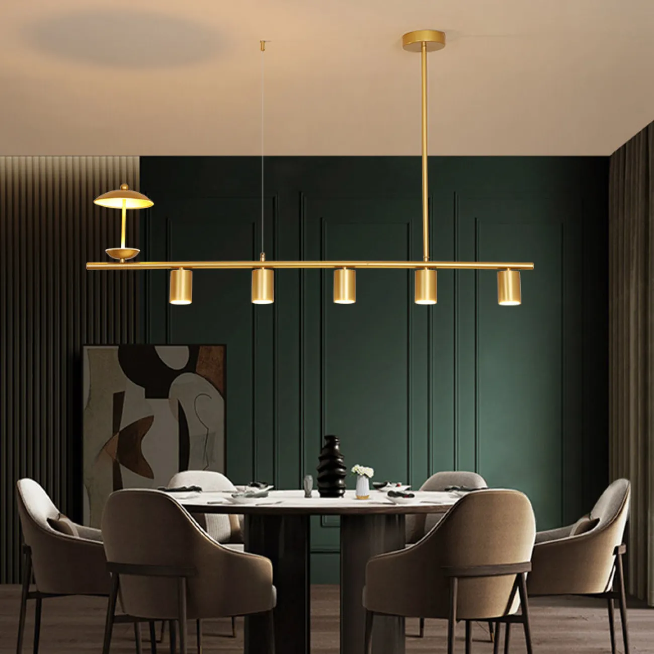 Подвесной светильник HETLEY L120 Gold Black от ImperiumLoft