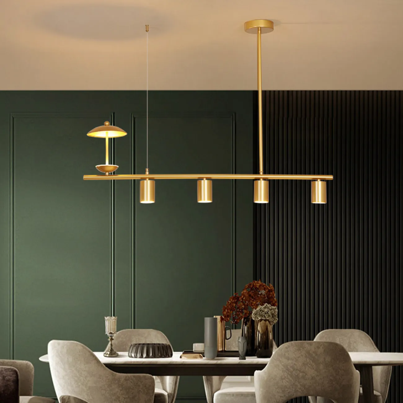 Подвесной светильник HETLEY L120 Gold Black от ImperiumLoft