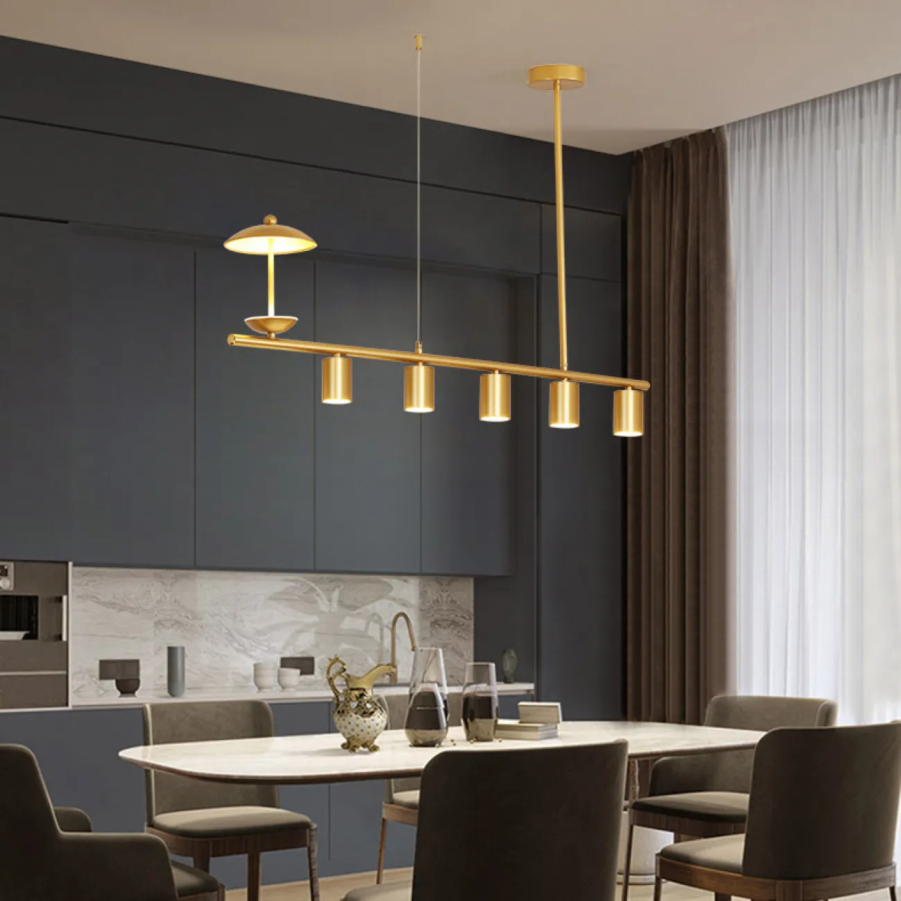 Подвесной светильник HETLEY L120 Gold Black от ImperiumLoft