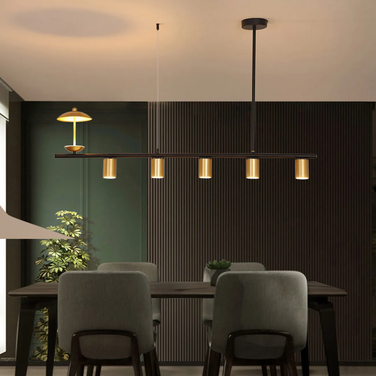 Подвесной светильник HETLEY L120 Gold Black от ImperiumLoft
