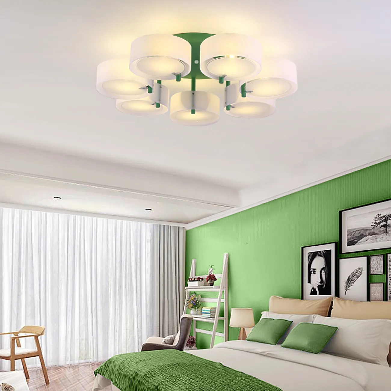 Потолочная люстра HEDDA D86 Green от ImperiumLoft