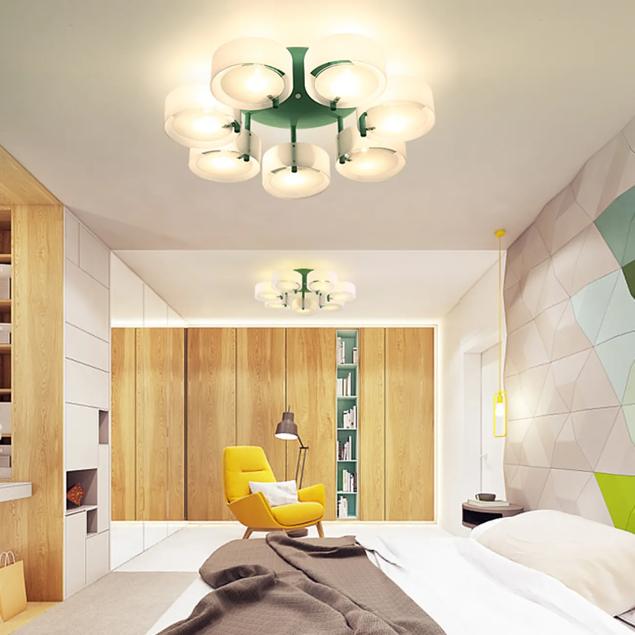 Потолочная люстра HEDDA D86 Green от ImperiumLoft
