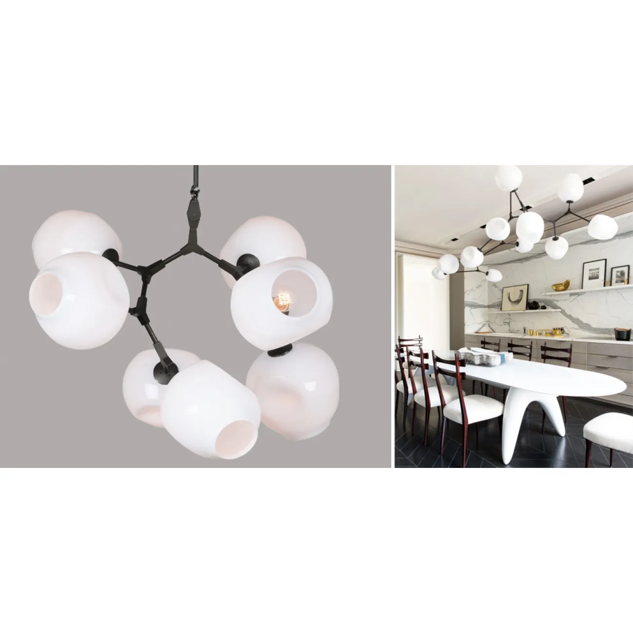 Люстра Сrumpled Bubble White Glass от ImperiumLoft