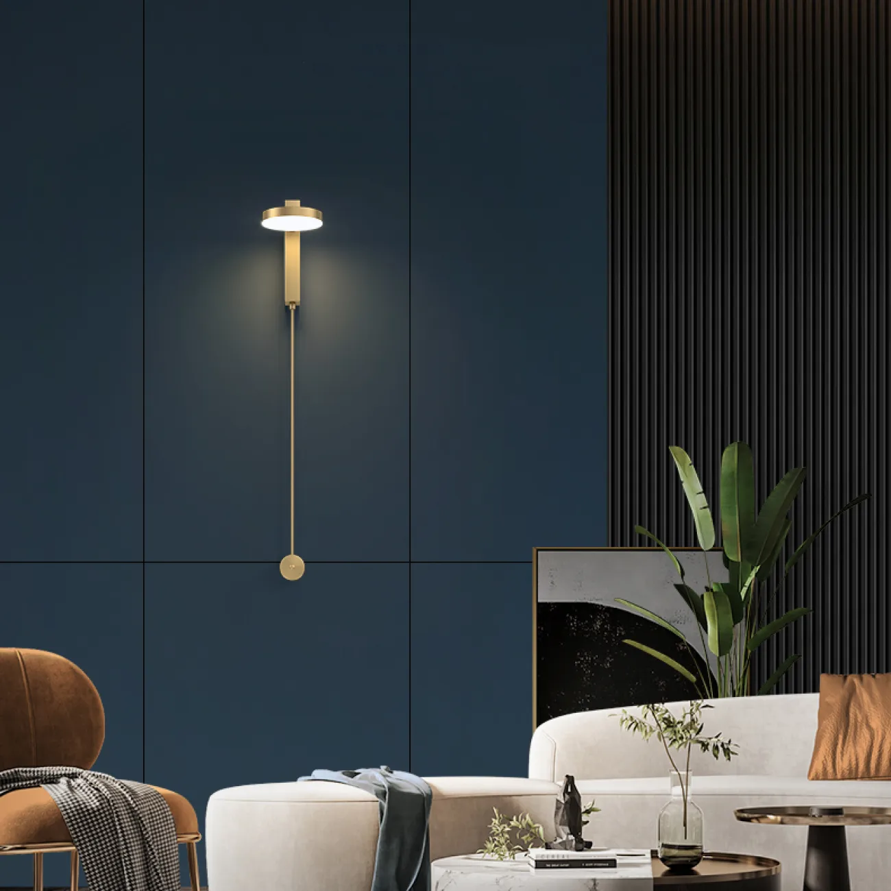 Настенный светодиодный светильник с дисковидным поворотным плафоном на кронштейне с круглым и прямоугольным креплением DENZIL LUX