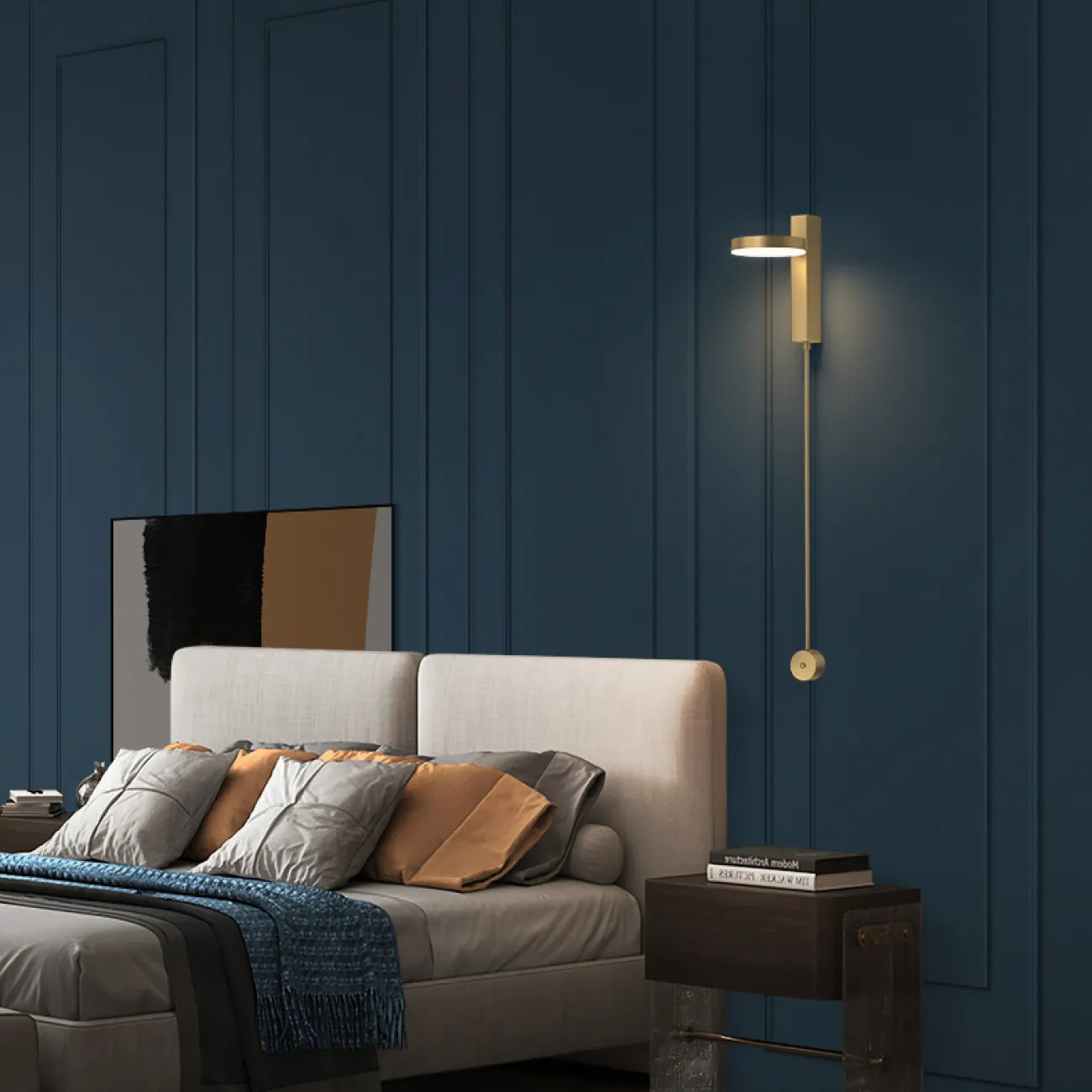 Настенный светодиодный светильник с дисковидным поворотным плафоном на кронштейне с круглым и прямоугольным креплением DENZIL LUX