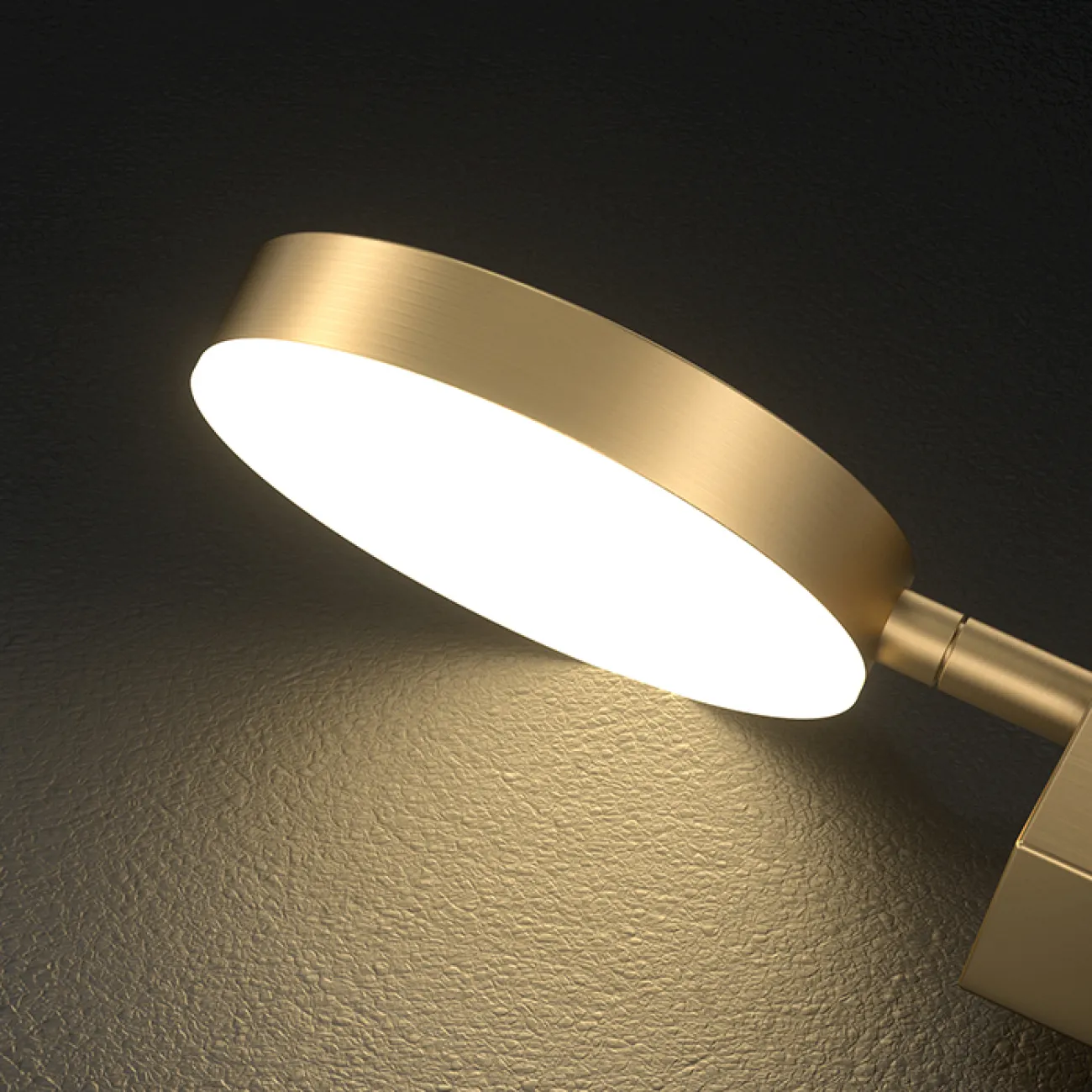 Настенный светодиодный светильник с дисковидным поворотным плафоном на кронштейне с круглым и прямоугольным креплением DENZIL LUX