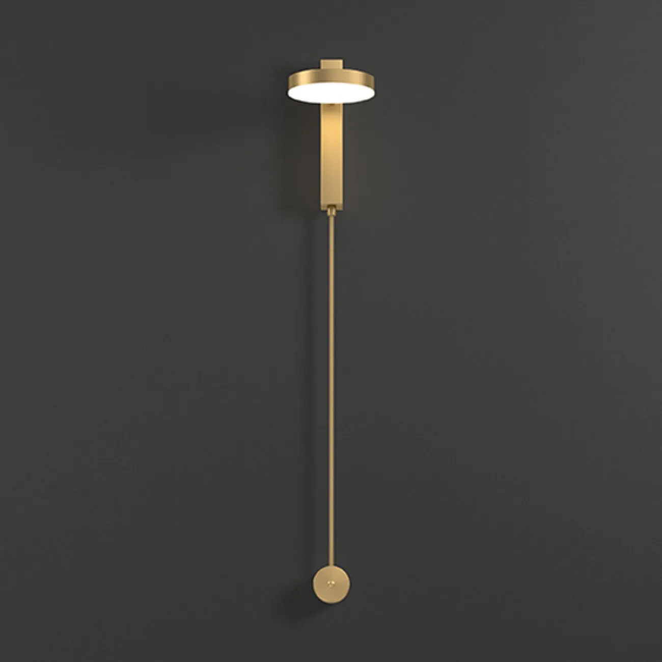 Настенный светодиодный светильник с дисковидным поворотным плафоном на кронштейне с круглым и прямоугольным креплением DENZIL LUX