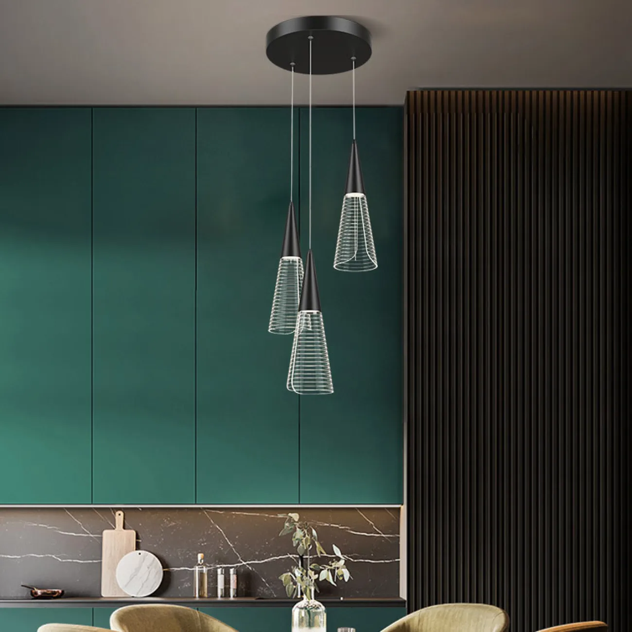 Подвесной светильник MANDORA L3 Black Планка от ImperiumLoft Подвесной светильник MANDORA L3 Black Планка от ImperiumLoft