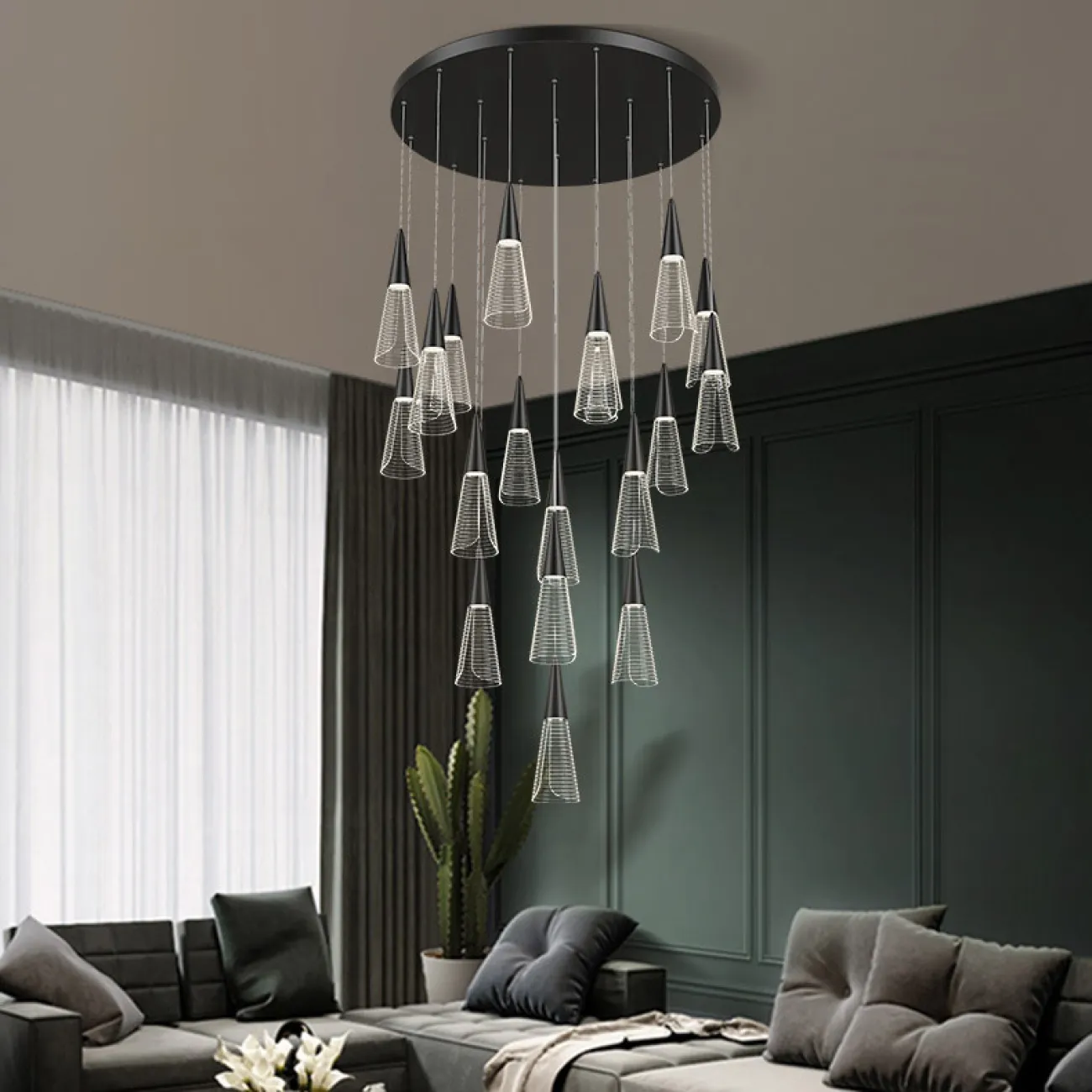 Подвесной светильник MANDORA L3 Black Планка от ImperiumLoft Подвесной светильник MANDORA L3 Black Планка от ImperiumLoft