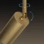 Серия светодиодных торшеров с цилиндрическими поворотными плафонами латунного оттенка на черной вертикальной стойке NEAT L3