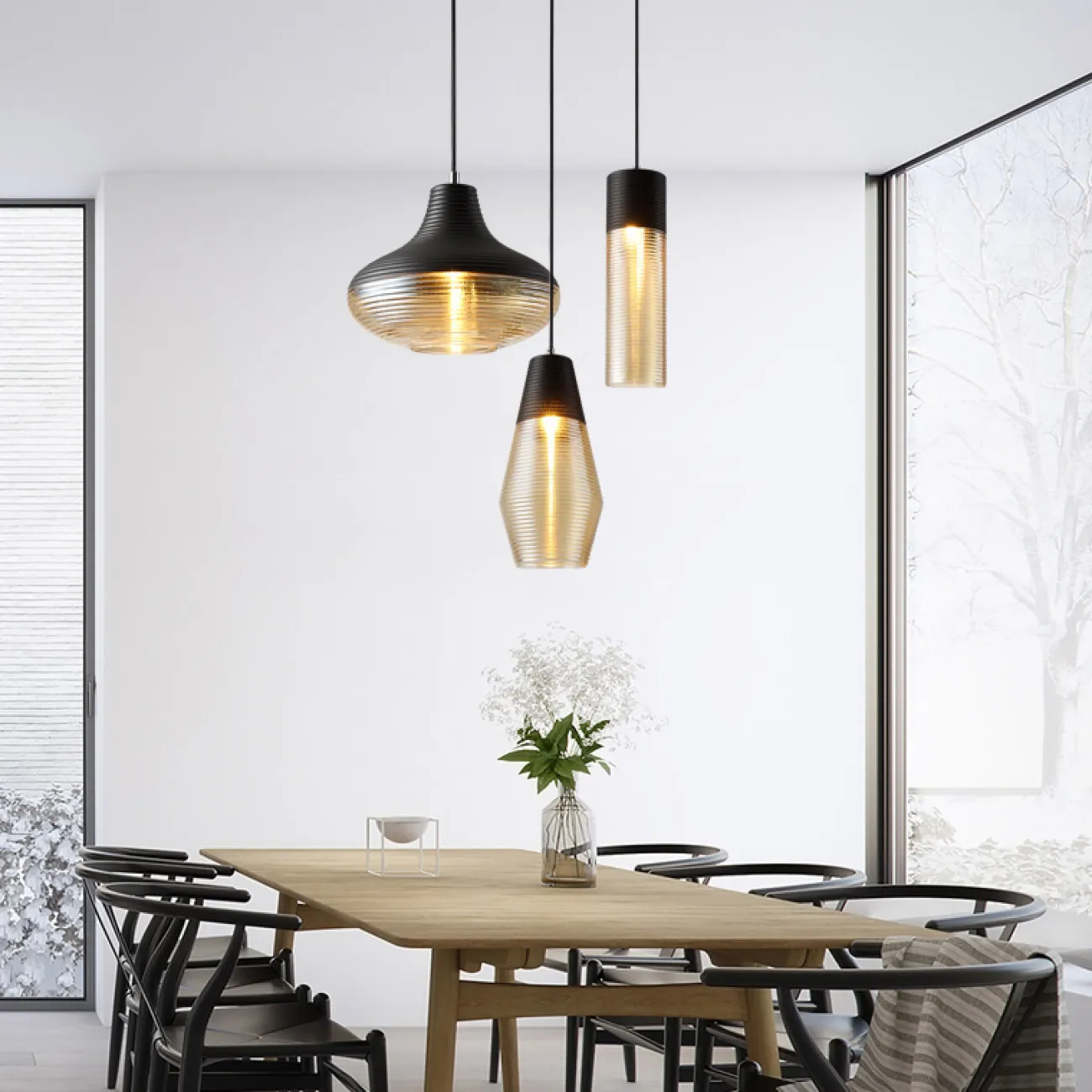 Подвесной светильник RENORD D16 black amber от ImperiumLoft