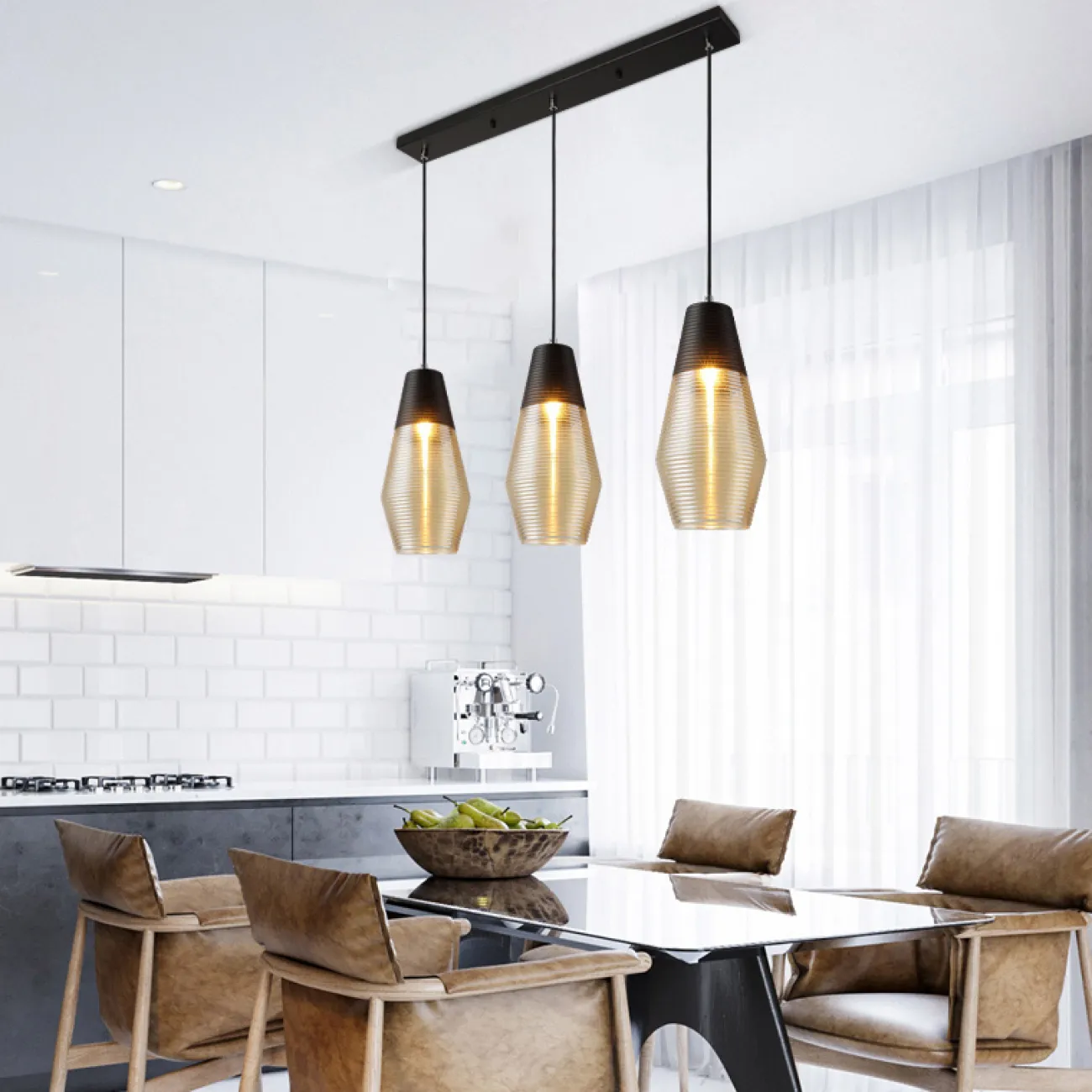 Подвесной светильник RENORD D16 black amber от ImperiumLoft