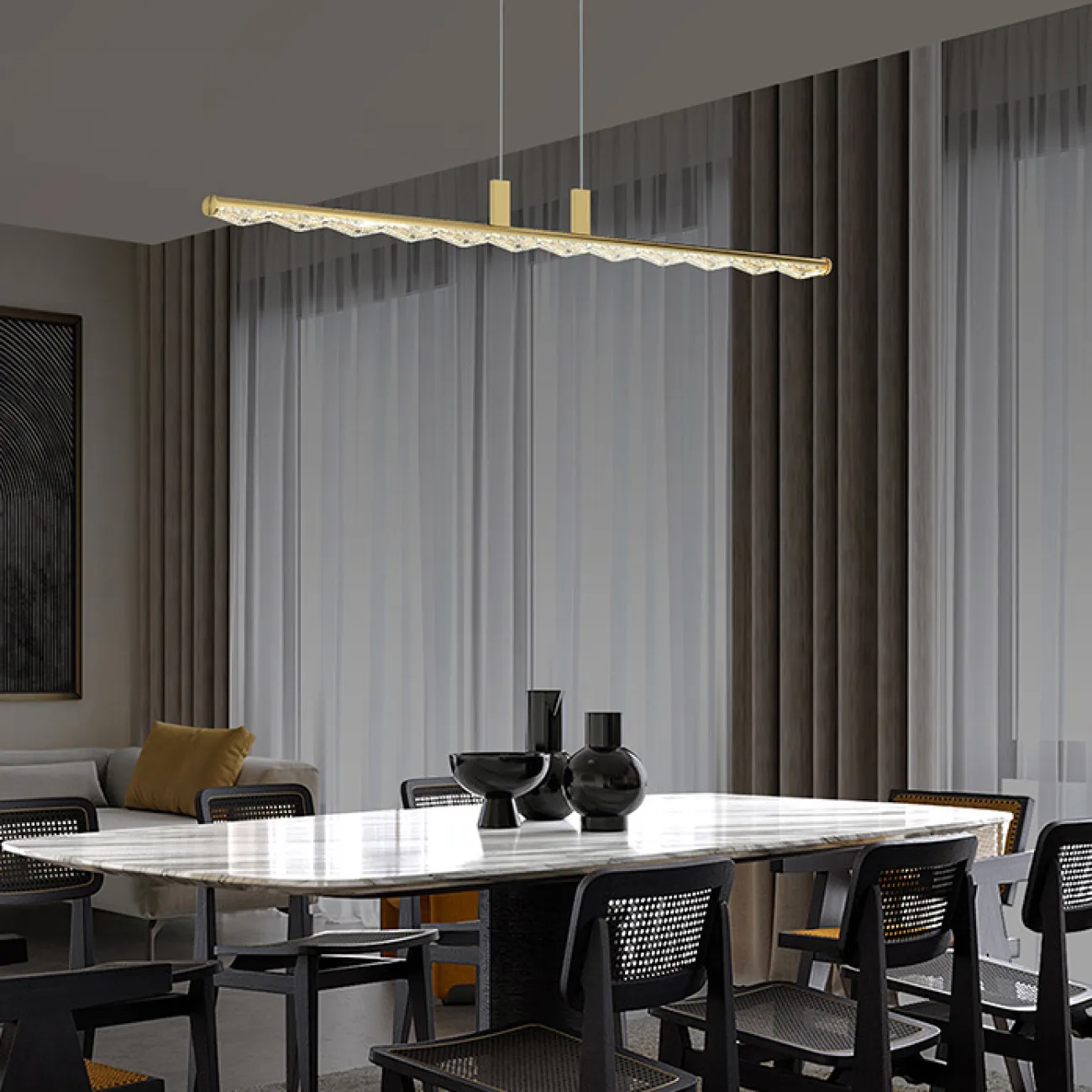 Подвесной светильник CARIA LONG L140,5 Black от ImperiumLoft