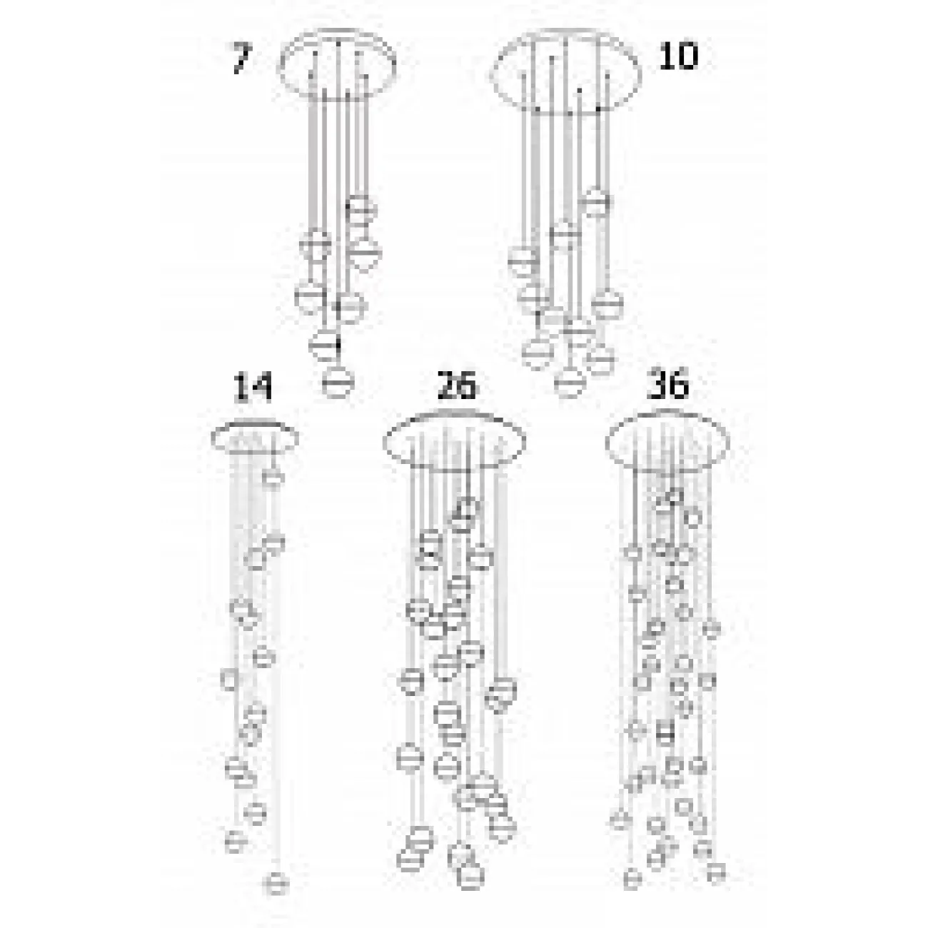 Люстра Bocci 14 Round Chandelier Led Crystal Glass