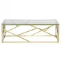 Кофейный стол Serene Furnishing Gold Clear Glass Top coffee table от LaLume