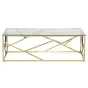 Кофейный стол Serene Furnishing Gold Clear Glass Top coffee table от LaLume