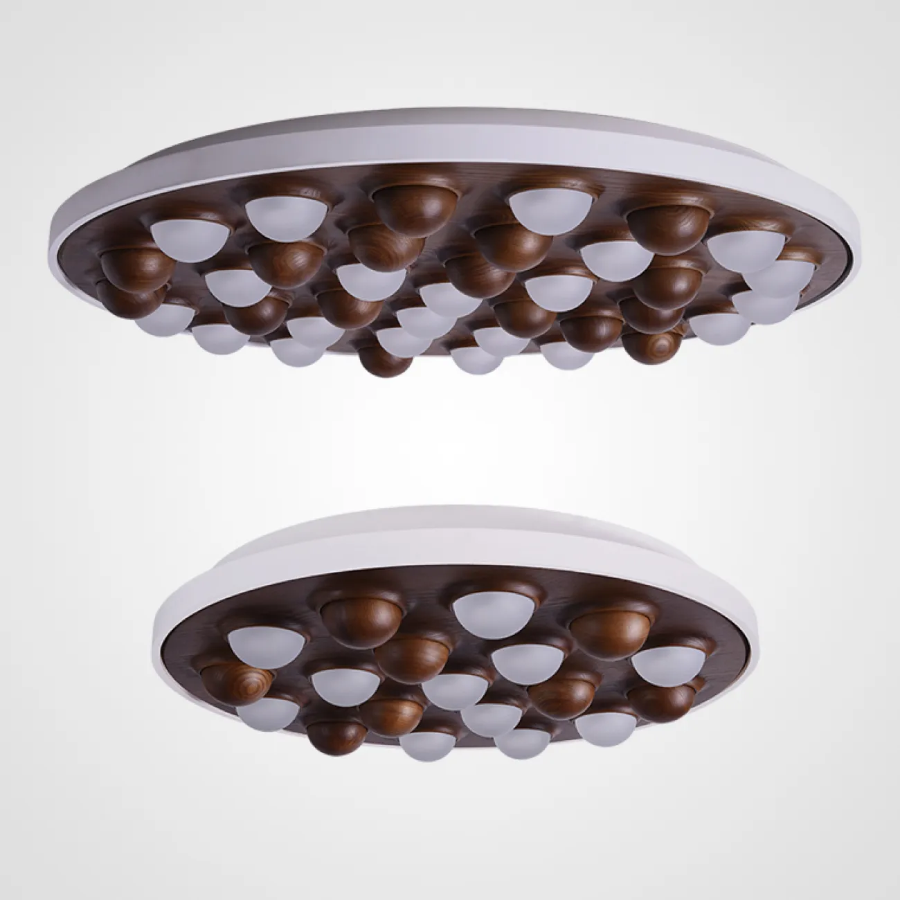 Потолочная люстра PIE D80 White/Light wood от ImperiumLoft