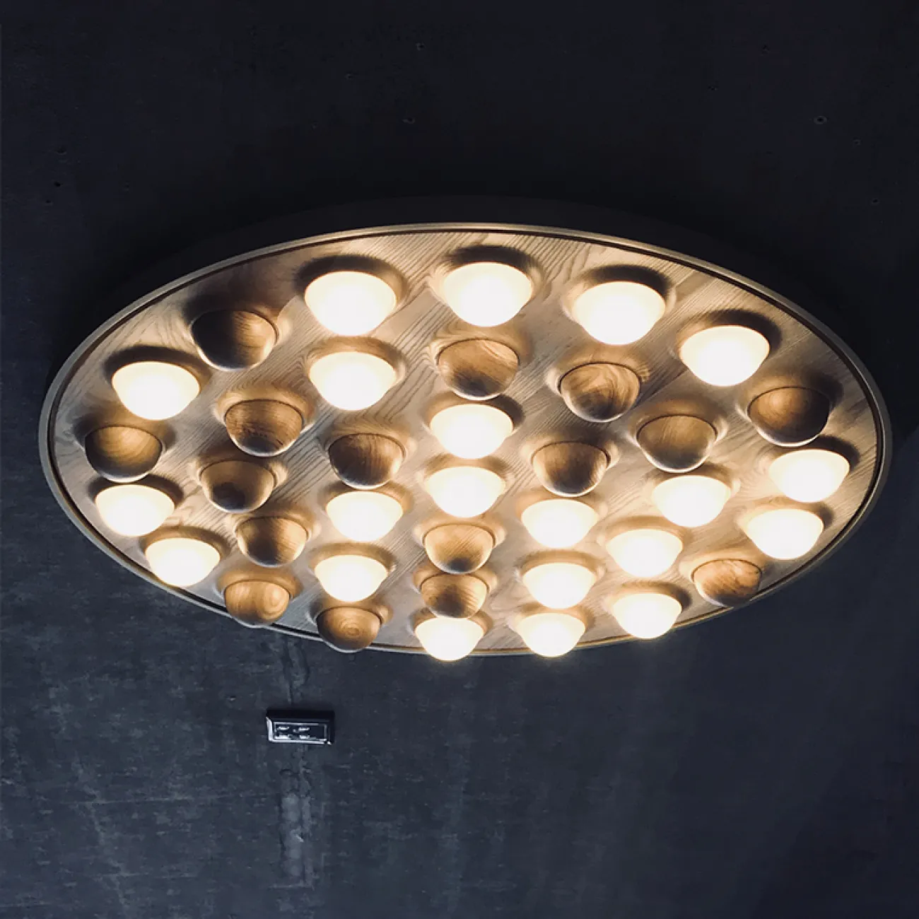 Потолочная люстра PIE D80 White/Light wood от ImperiumLoft