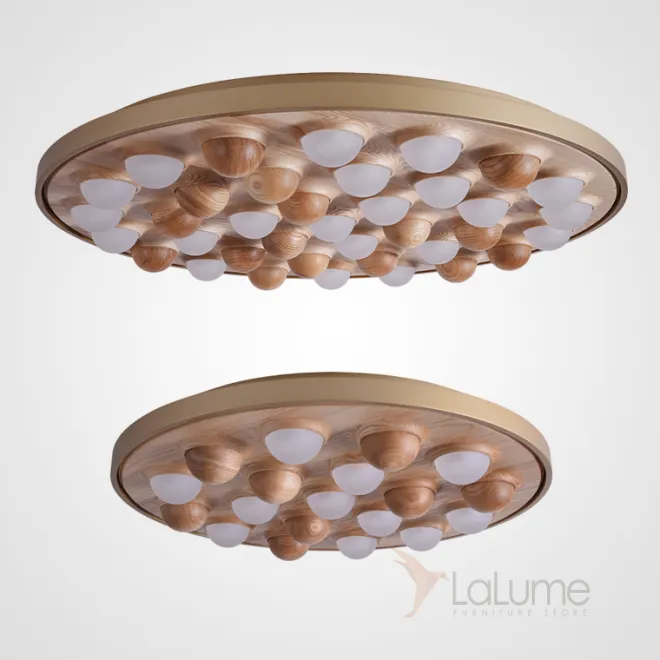 Потолочная люстра PIE D80 Gold/Light wood от ImperiumLoft