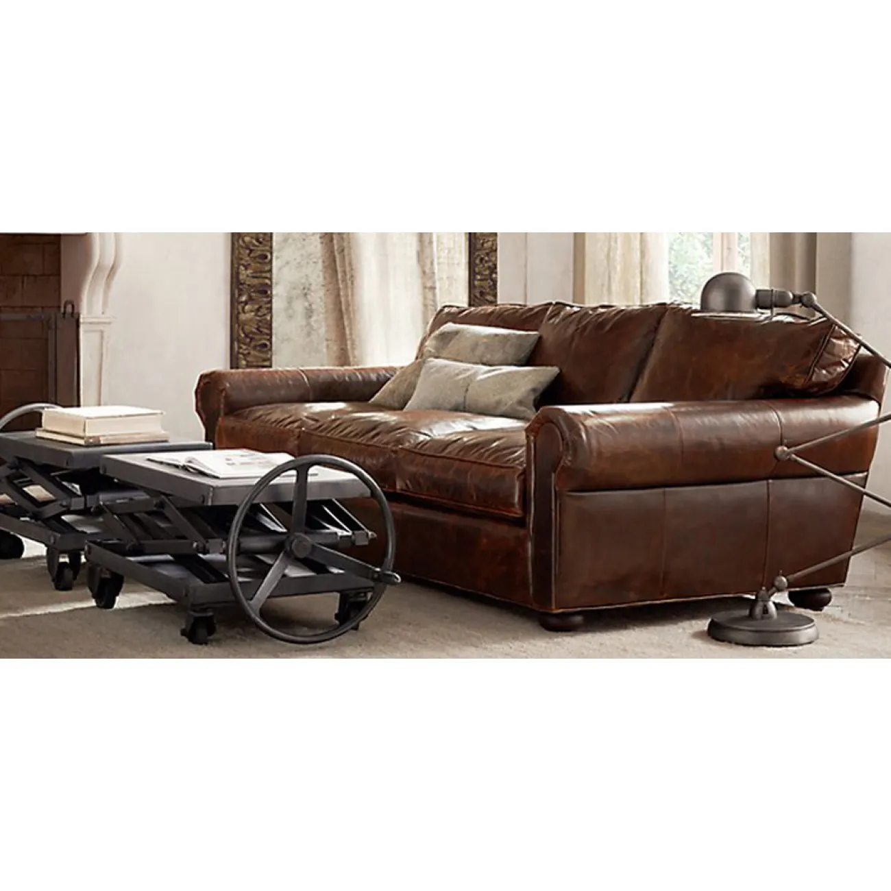 Industrial Scissor Lift Table Iron Restoration Hardware от LaLume